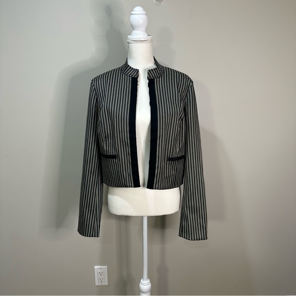 Isaac Mizrahi Jackets & Blazers - Issac Mizrahi Black Striped Lined Motor Jacket /  Blazer